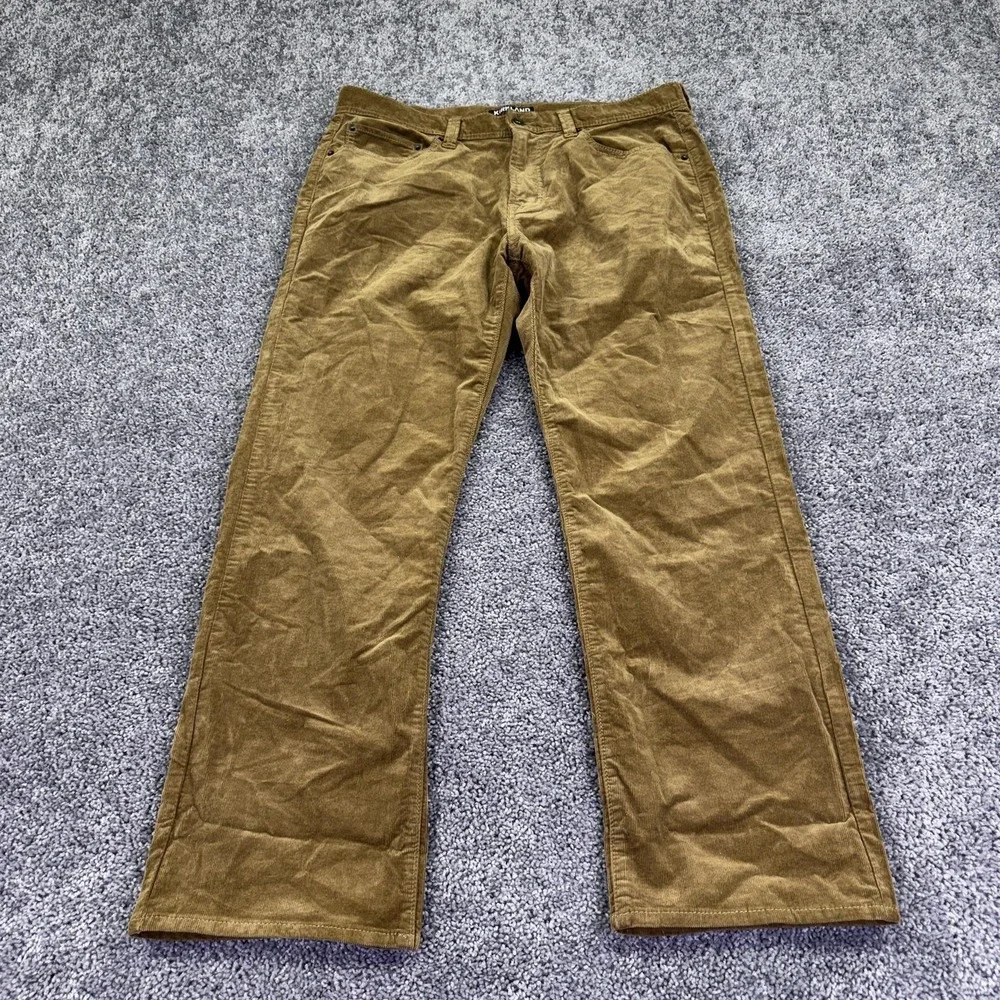 Kirkland Signature Pants Mens 36x30 Brown Corduroy Khakis Stretch Casual Pockets